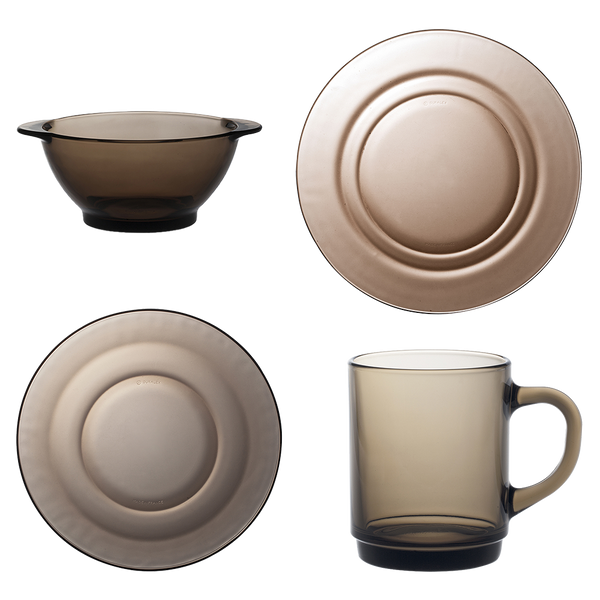 [MM] Set de premier équipement - Lys - Assiettes ,Mug 31 cl et Bol à oreilles 51 cl-  (Lot de 16)