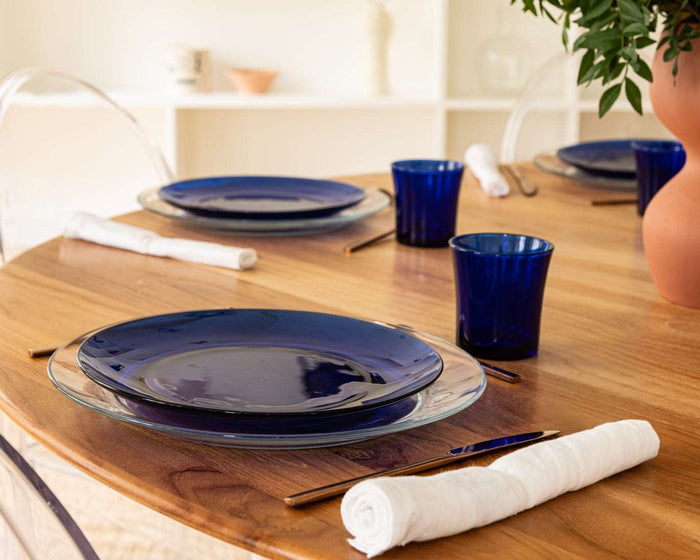Duralex Lys assiette plate en verre coloré bleu saphir 23.5cm)