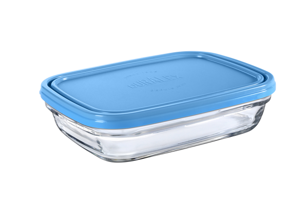 Freshbox - Boite de conservation transparente rectangulaire avec couvercle bleu