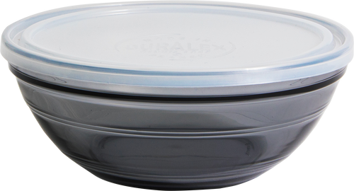 Freshbox - Boite de conservation grise ronde avec Couvercle Translucide - 20,5 cm