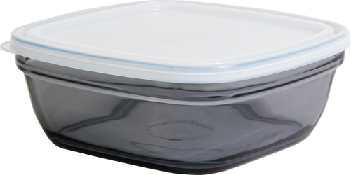 Freshbox - Boite de conservation grise carrée avec Couvercle Translucide - 17 cm