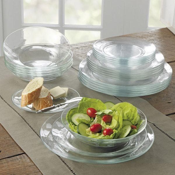 Assiette en verre transparent (lot de 6) – La Table Vintage