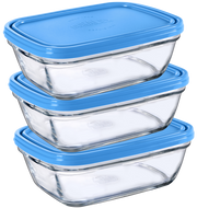 Freshbox - Lot de 3 de boîtes de conservation rectangulaires - 1.1 L